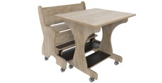 Hoogzit tafel L75 x B64 cm Grey craft oak met bank Tangara Groothandel voor de Kinderopvang Kinderdagverblijfinrichting9